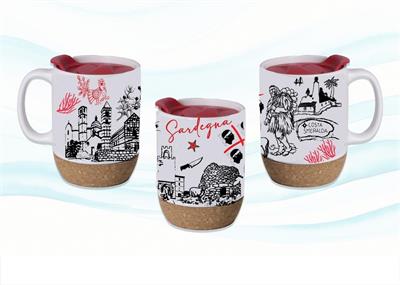 TAZZA CERAMICA/SUGHERO C/TAPPO C/SCAT. SARDEGNA