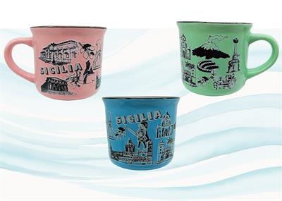 TAZZA PICCOLA CERAMICA VINTAGE C/SCAT. SICILIA
