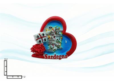 MAGNETE RESINA CUORE SARDEGNA
