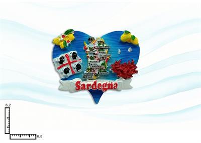 MAGNETE RESINA CUORE C/LIMONI SARDEGNA