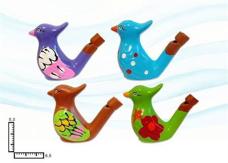 OCARINA CERAMICA COLORATA FORMA UCCELLO S/12