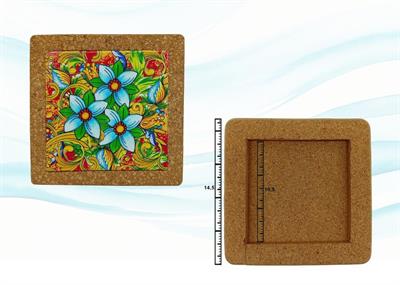 SOTTOPENTOLA CER/SUGHERO QUADRATO RIL. ROSONE CM14,5