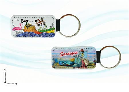 PORTACHIAVI METALLO/PU RETT. PERSONALIZZABILE