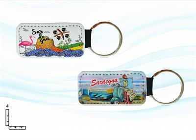 PORTACHIAVI METALLO/PU RETT. PERSONALIZZABILE