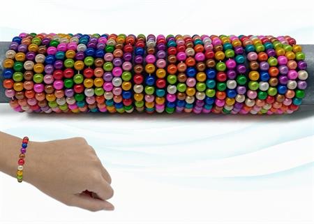 BRACCIALE PERLE COLORATE TUBO 60PZ