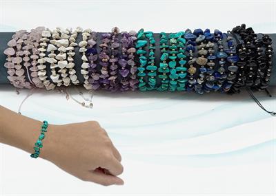 BRACCIALE C/PIETRE TUBO 60PZ