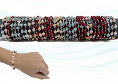 BRACCIALE TUBO PERLINE C/CROCE 60PZ ASS.