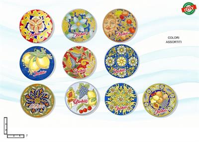 MAGNETE PIATTINO CERAMICA CM7 C/ORO ROSONI ISCHIA