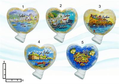 MAGNETE PALLONCINO CUORE CERAMICA ISCHIA