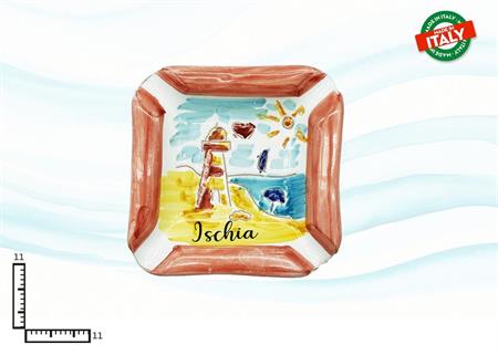 POSACENERE QUADR. CERAMICA L.INCISA ISCHIA