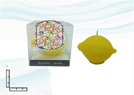 CANDELA LIMONE IN BOX TRASPARENTE SICILIA