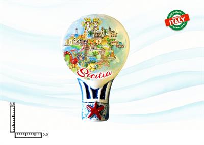 MAGNETE MONGOLFIERA CERAMICA SICILIA