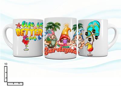 MUG CERAMICA BIANCO SUBLIMAZIONE CM10 GNOMI SARDEGNA