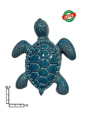 PESCE TARTARUGA GRANDE BLU CERAMICA
