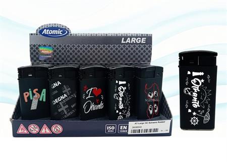 ACCENDINO ANTIVENTO GR.SOFT NERO STAMP.PERSONALIZZABILE