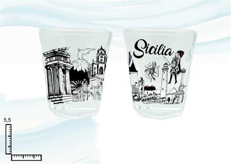 BICCHIERE VETRO TRASP.CM5.5H 43ML SICILIA