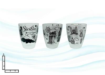 BICCHIERE VETRO SATINATO CM5 PERSONALIZZABILE