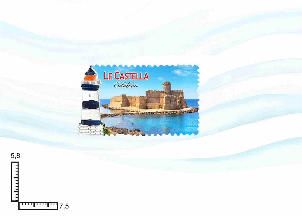 MAGNETE RESINA FRANCOBOLLO FARO PERSONALIZZABILE