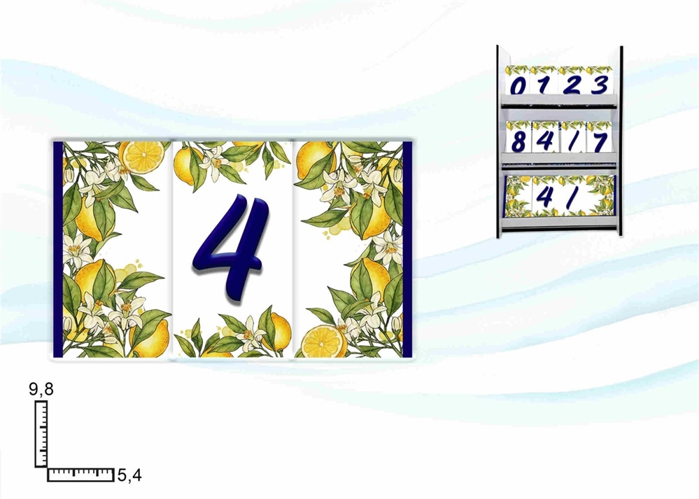 KIT NUMERI CIVICI LIMONI 198PZ C/ESPOSITORE