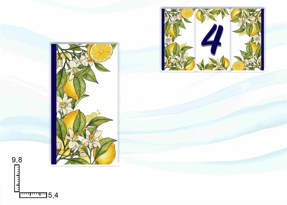 CORNICE PER NUMERI CIVICI LIMONI CERAMICA
