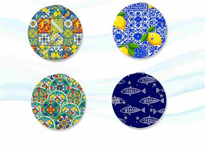 SPECCHIO BOMBATO TONDO C/STRASS PERSONALIZZABILE