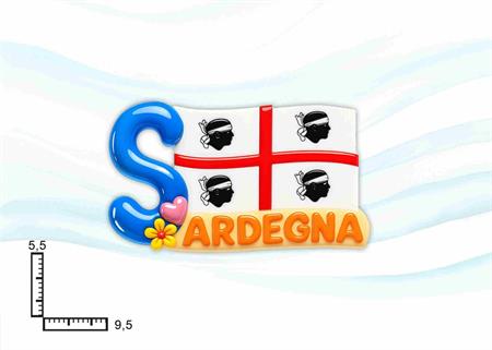 MAGNETE RESINA FUSTELLATO SCRITTA SARDEGNA