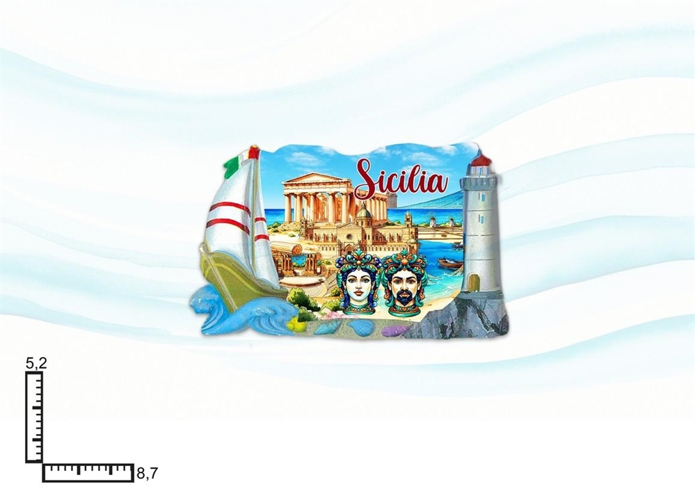 MAGNETE RESINA VELA/FARO SICILIA