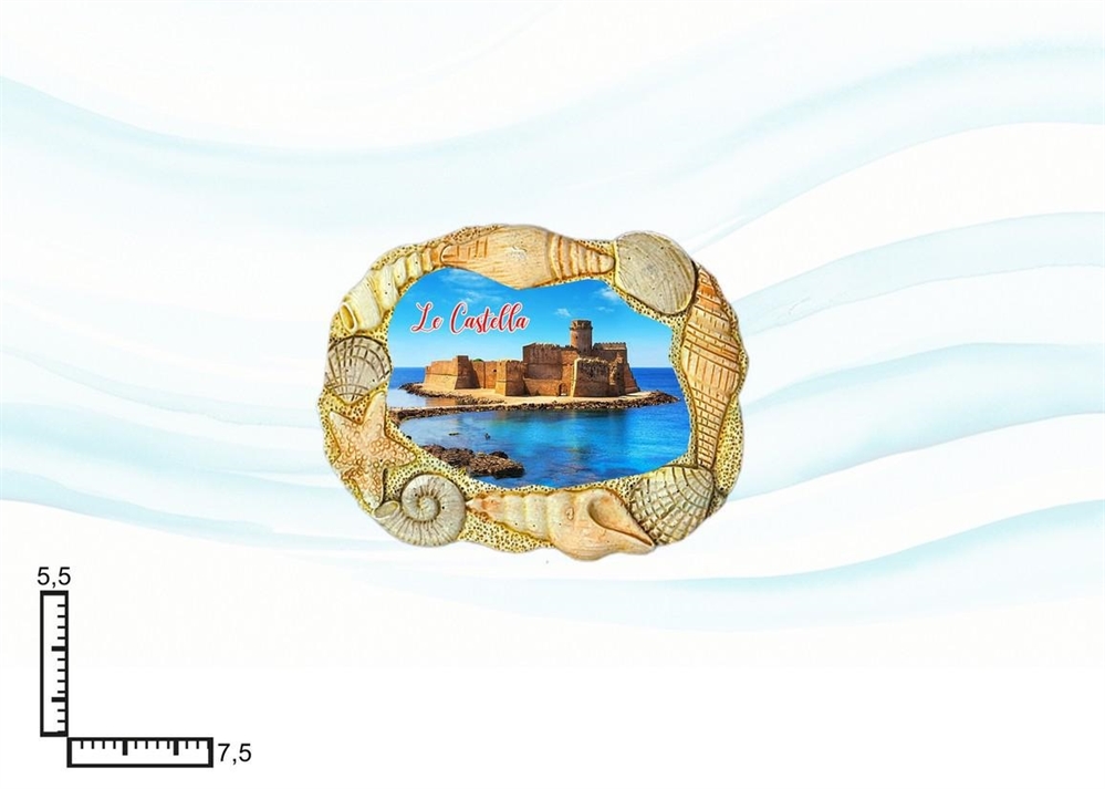 MAGNETE RESINA CORNICE CONCHIGLIE CALABRIA