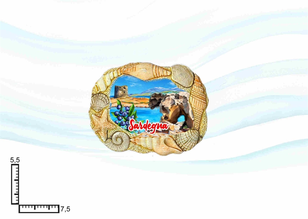 MAGNETE RESINA CORNICE CONCHIGLIE SARDEGNA