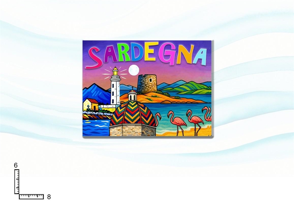 MAGNETE PLASTICA RETT. CM6X8 RILIEVO SARDEGNA