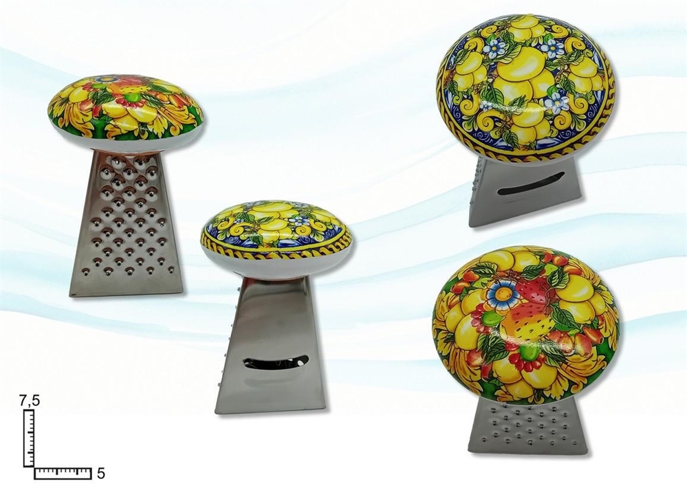 GRATTUGGIA METALLO S/2 CERAMICA PERSONALIZZABILE