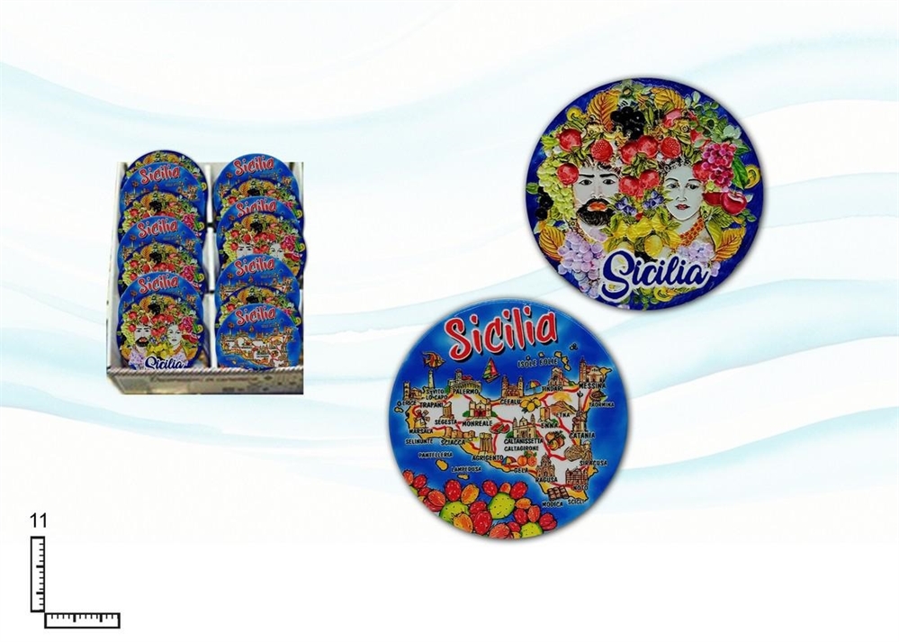 SOTTOBICCHIERI TONDO CERAMICA SICILIA