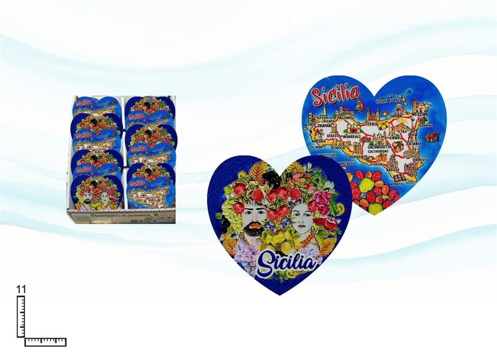 SOTTOBICCHIERI CUORE CERAMICA SICILIA