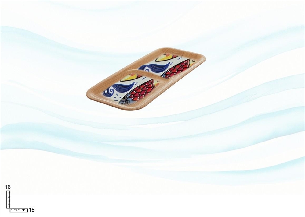 VASSOIO DOPPIO BAMBOO PERSONALIZZABILE