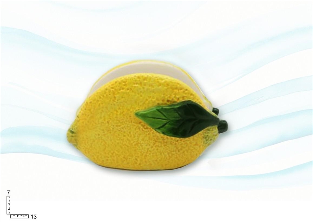 PORTATOVAGLIOLI CERAMICA GIALLA FORMA LIMONE