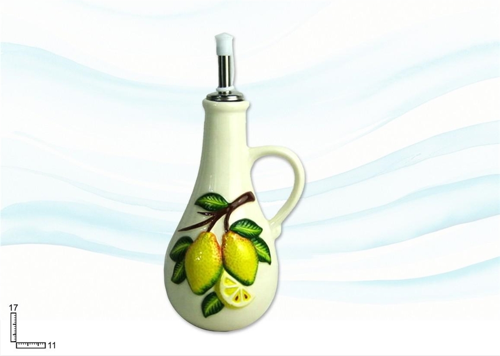 OLIERA CERAMICA BIANCA CON R.LIMONE 11X8.5X20.8