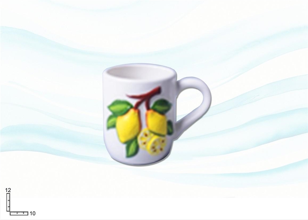 TAZZA CERAMICA BIANCA CON R.LIMONE 11.5*8*9.7