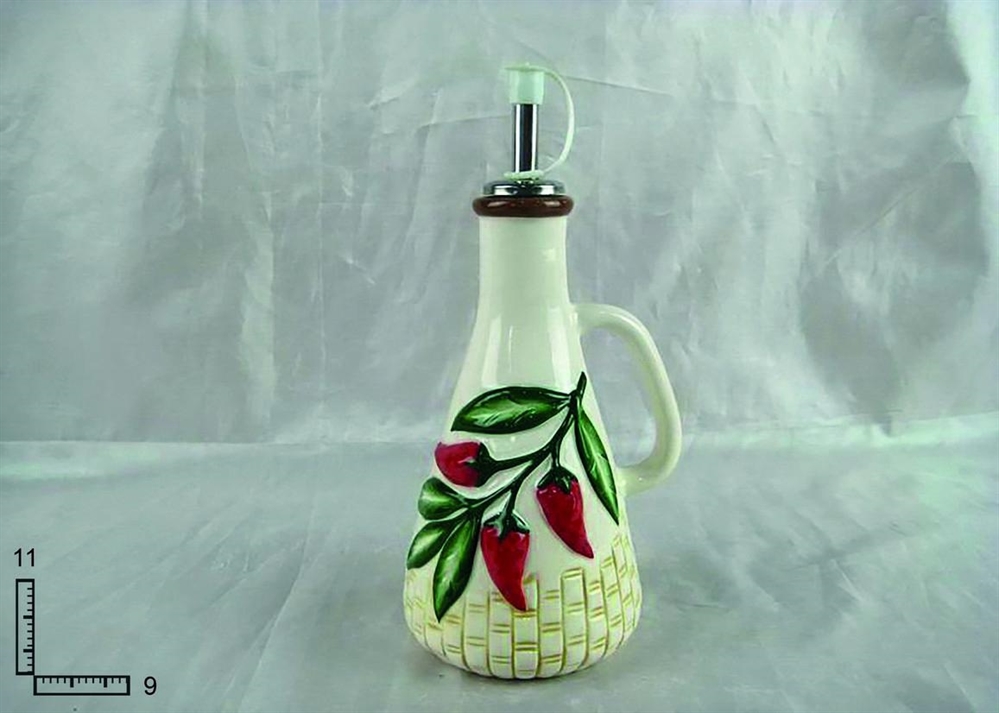 OLIERA CERAMICA BIANCA CON R.PEPERONCINO 11X8.5X20.8