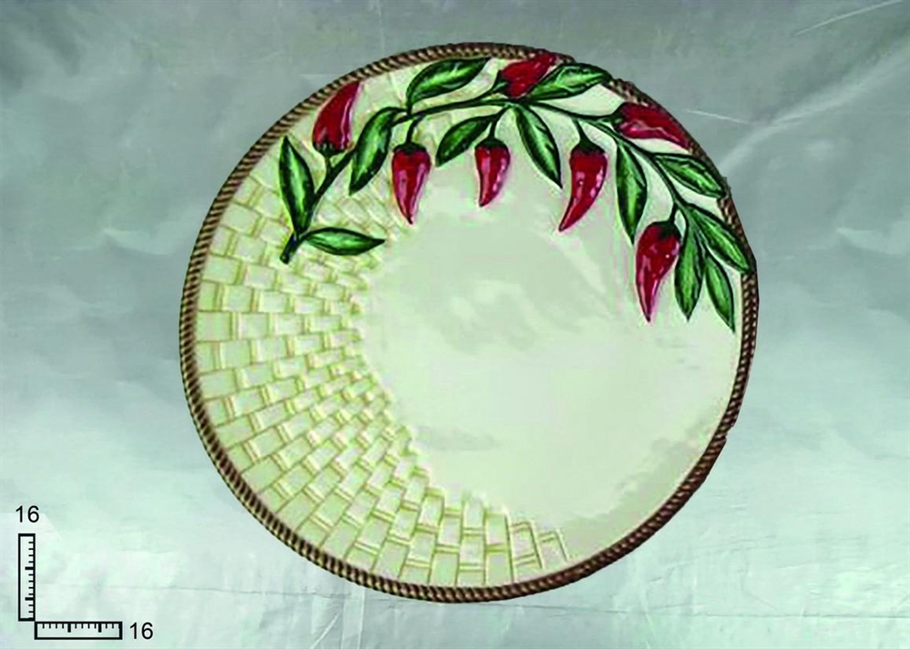 PIATTO CERAMICA CON R.PEPERONCINO 15.5*15.5*2.3