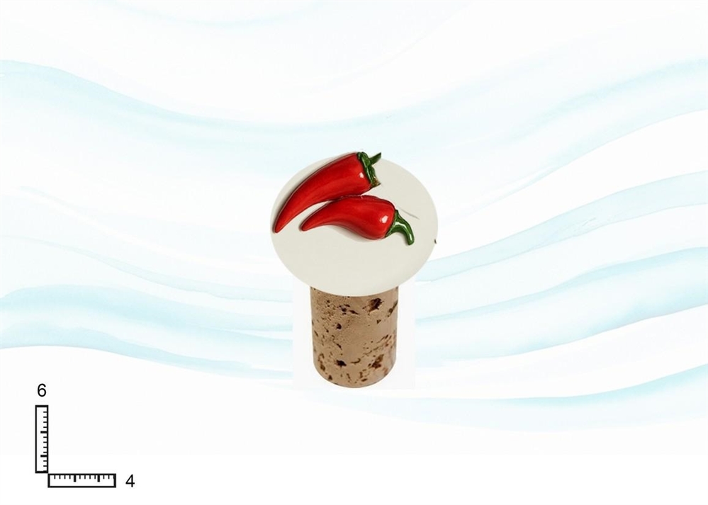 TAPPO CERAMICA CON R.PEPERONCINO 6.3*4.2*7.2CM