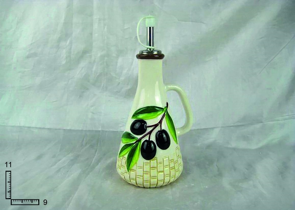 OLIERA CERAMICA BIANCA CON R.OLIVE 11X8.5X20.8