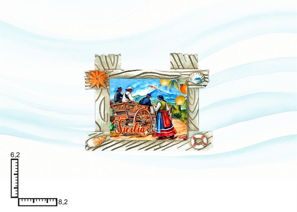 MAGNETE RESINA EFFETTO LEGNO SICILIA