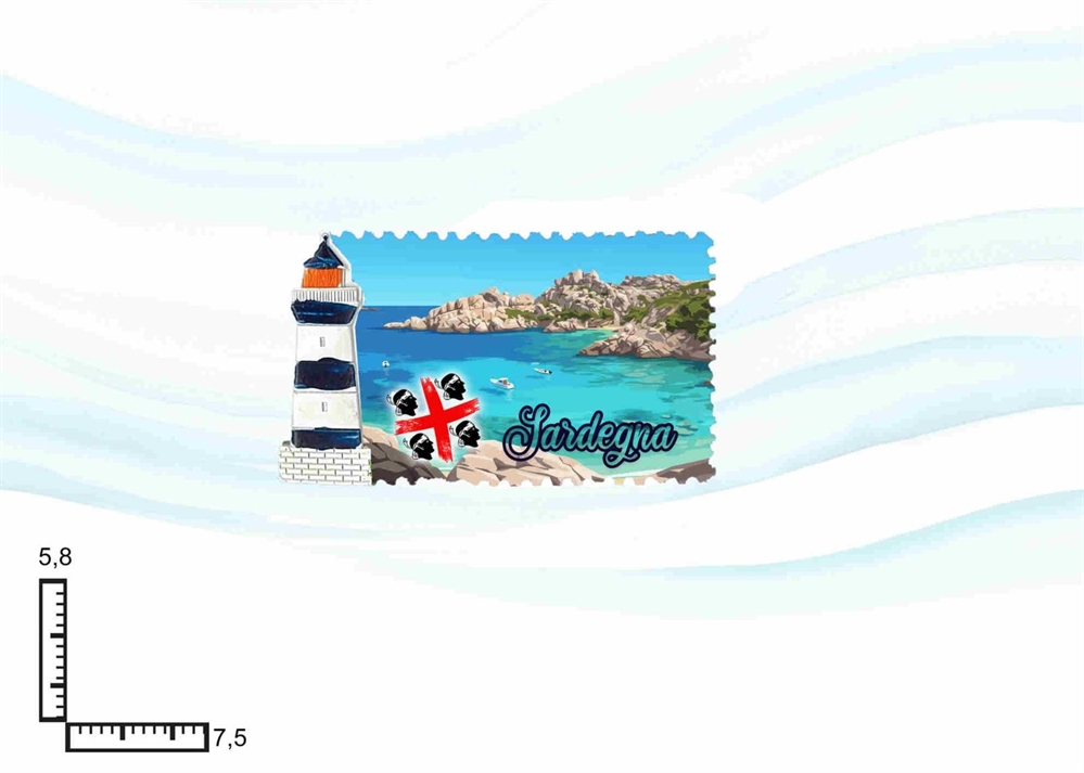 MAGNETE RESINA FRANCOBOLLO FARO SARDEGNA