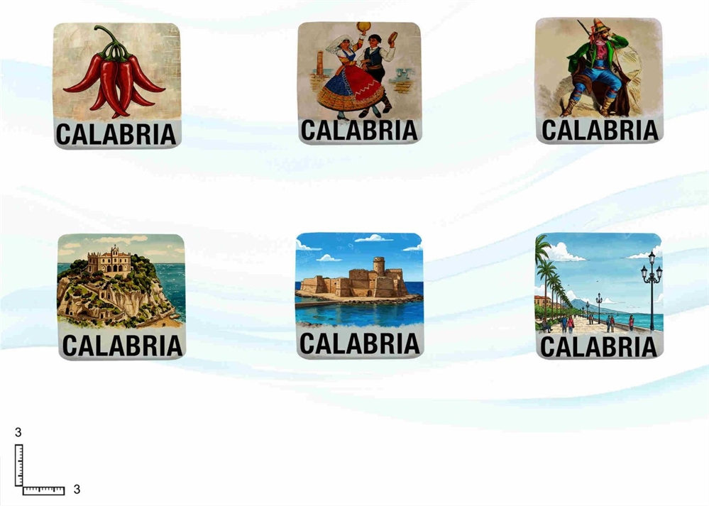 MAGNETE RESINA MINI QUADRATO CM3 CALABRIA