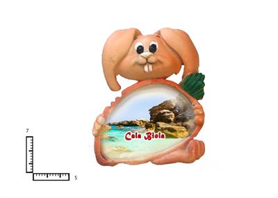 MAGNETE RESINATO CONIGLIO CAROTA CM7X5 PERSONALIZZABILE