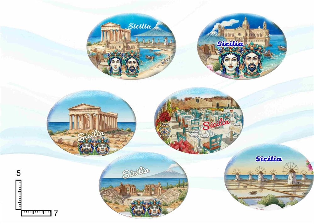 MAGNETE RESINA PIETRA OVALE SICILIA