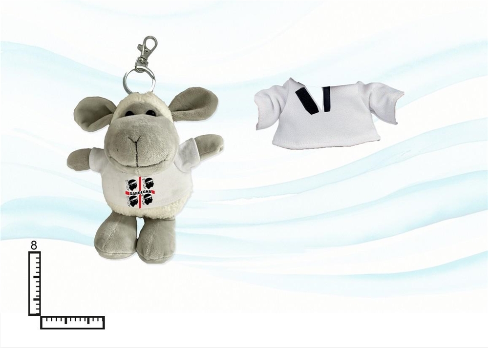 PORTACHIAVI PELUCHE PECORA C/T-SHIRT SARDEGNA