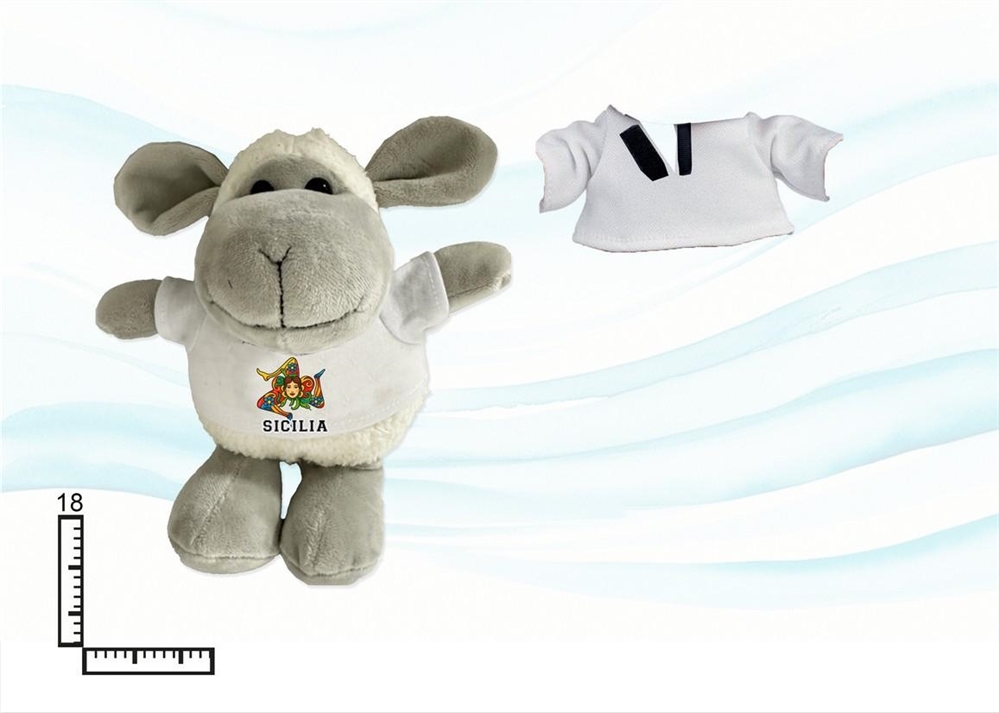 PELUCHE PECORA GR C/T-SHIRT PERSONALIZZABILE
