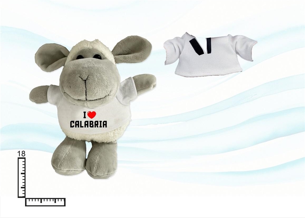 PELUCHE PECORA GR C/T-SHIRT CALABRIA