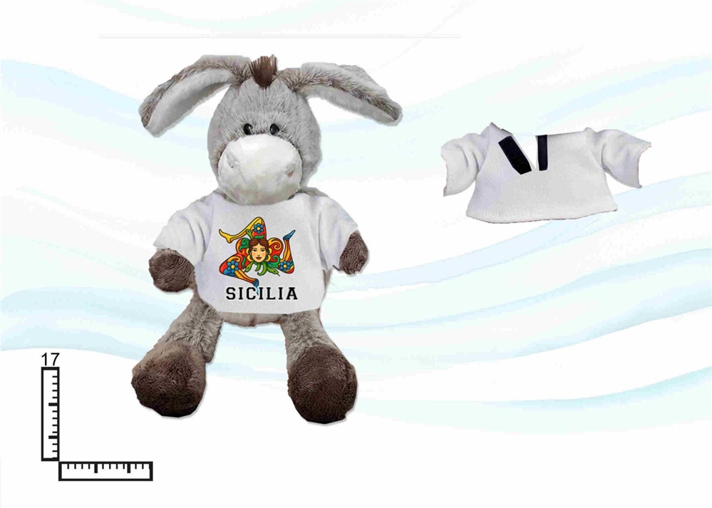 PELUCHE ASINELLO GR C/T-SHIRT PERSONALIZZABILE